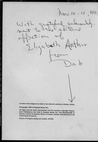 Widmung von Robert Arthur (1963)